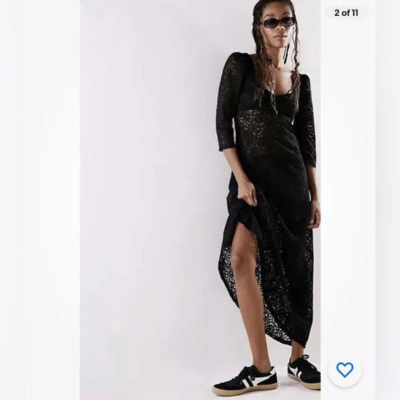 Free People Adored Black Lace Maxi Dress Size S. B27 - Picture 2 of 11
